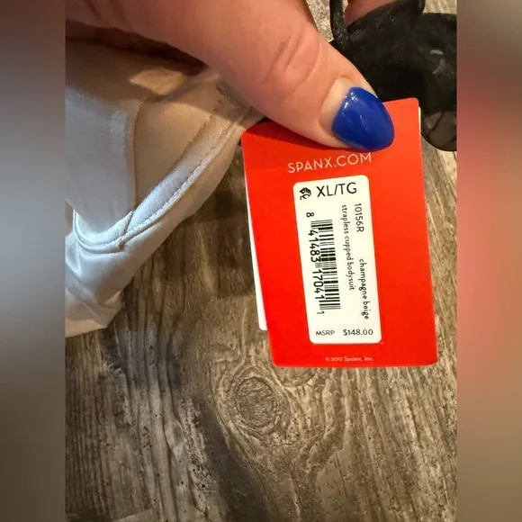 SPANXshape™ Suit Your Fancy Strapless Cupped Mid-Thigh Bodysuit - Picture 2 of 4